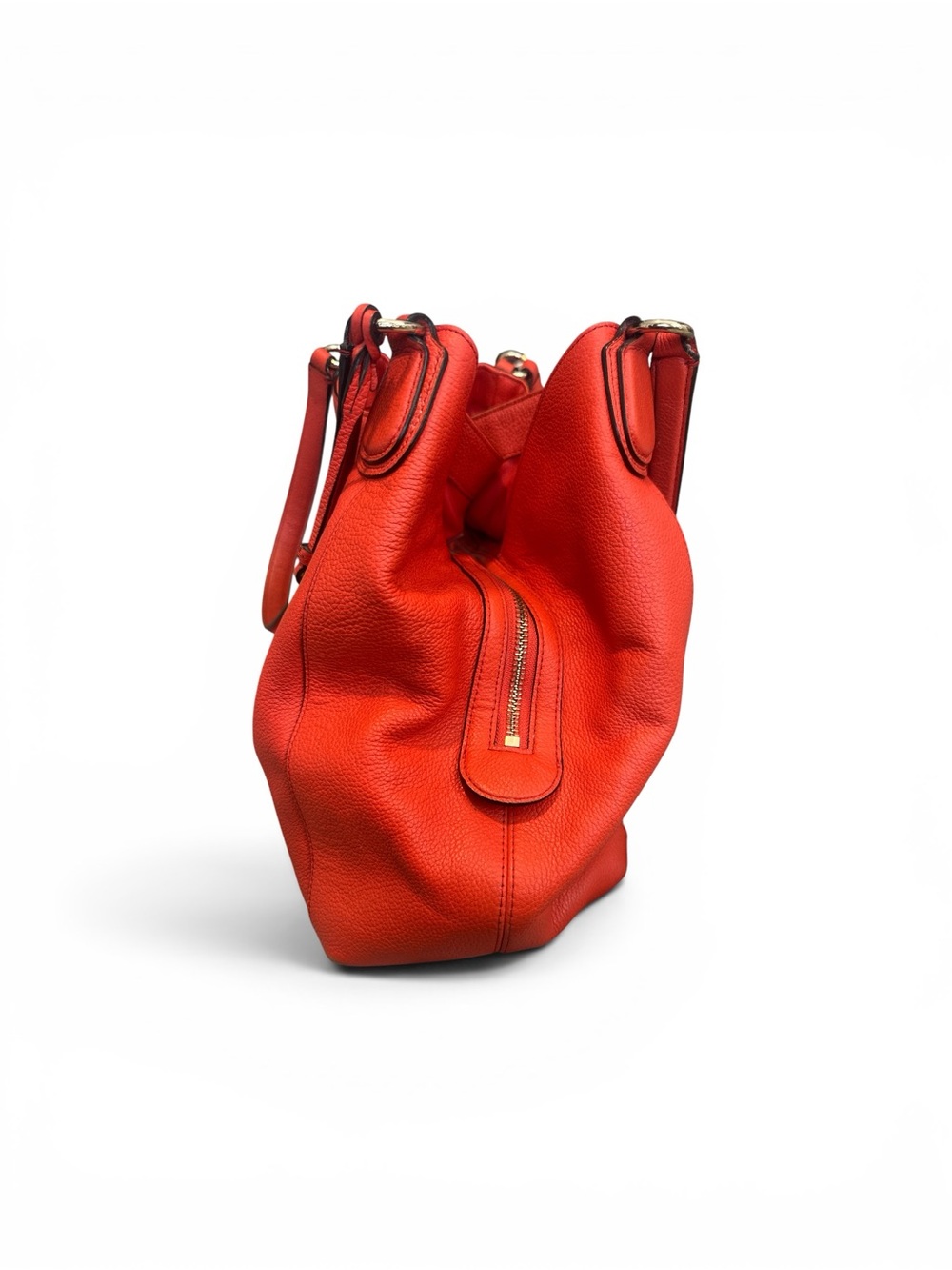 Coach Pebbled Leather Hobo in Bright Orange - Picture 4 of 9